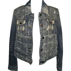 Express Jeans Bleach Washed Jean Jacket